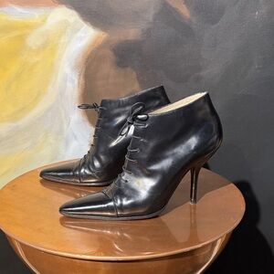 Marc Jacob’s Witch Black Leather  Lace-Up Ankle Boots